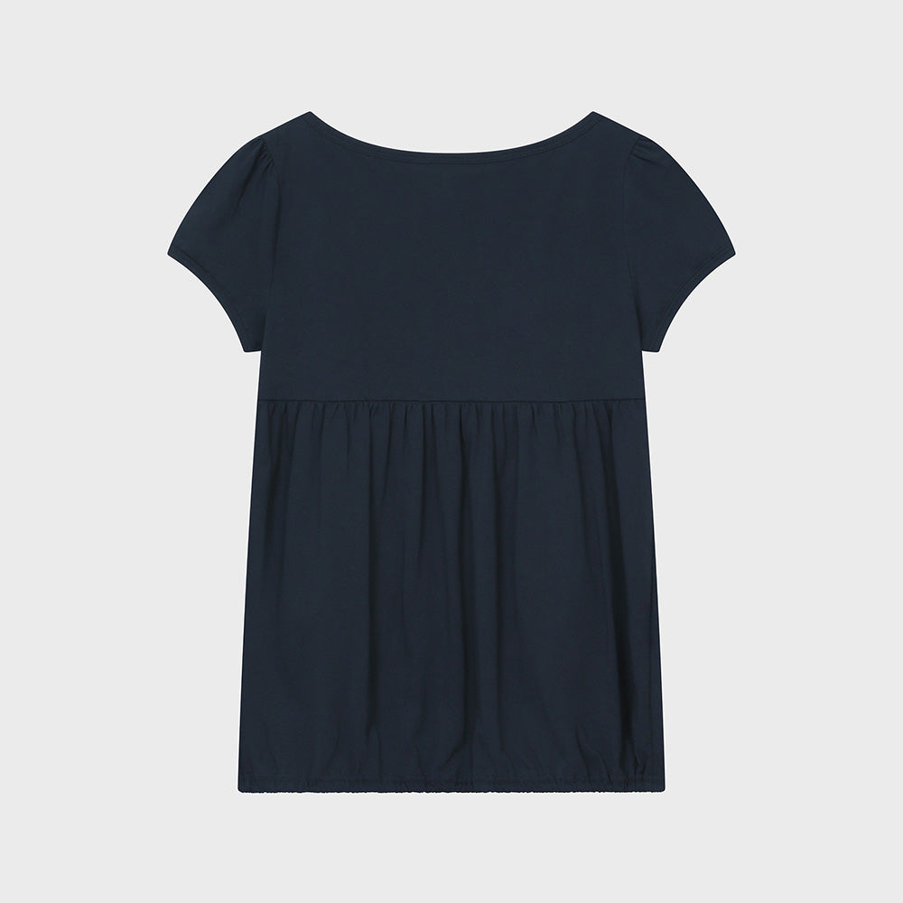 bauf Shirring flare t-shirt [navy]