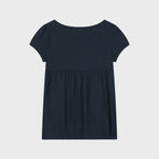 bauf Shirring flare t-shirt [navy]