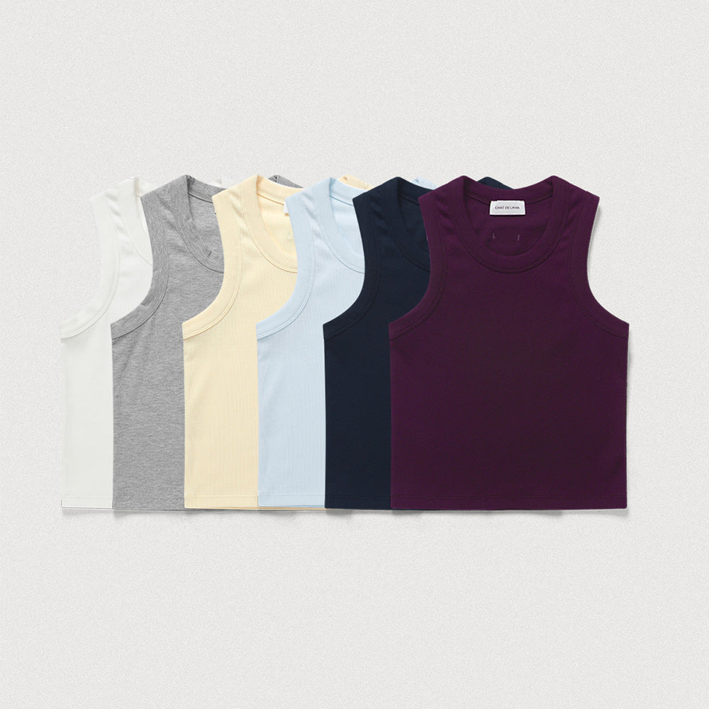 CHATDELAMA [2 PACK] ERGO LINE SLEEVELESS T_6COLORS