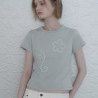 HEEARI Amy beads cotton t-shirt_light gray