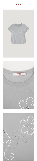HEEARI Amy beads cotton t-shirt_light gray