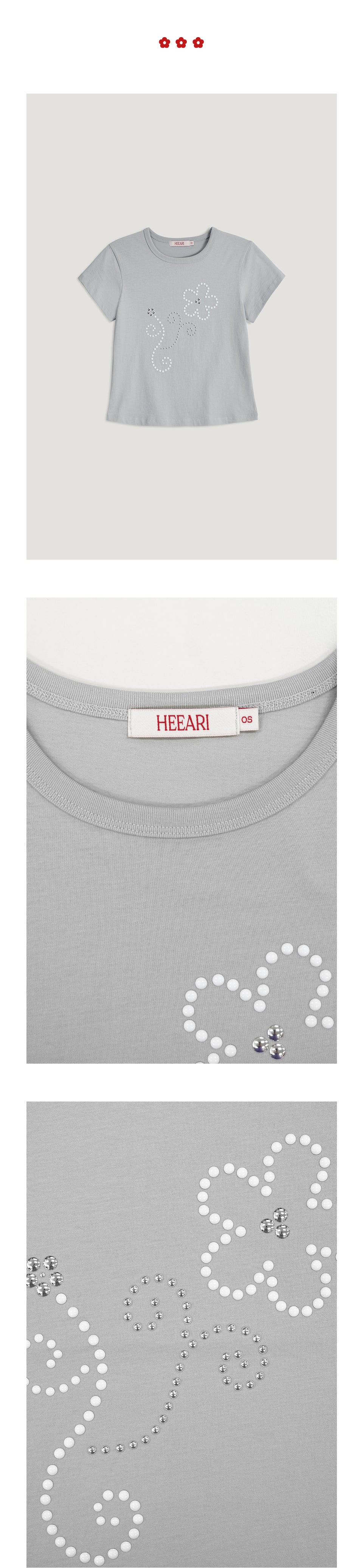HEEARI Amy beads cotton t-shirt_light gray