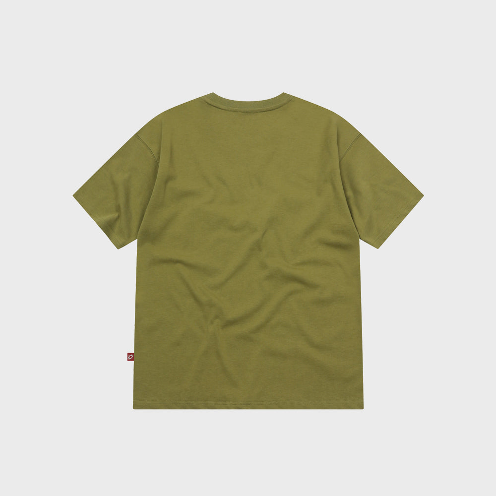 S'EST Star Orbit Applique T-shirts Olive