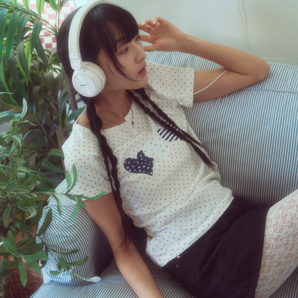 Rogin N Rosie Race Dot Point Heart T-shirt White