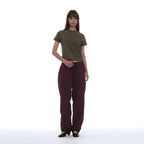 PARTIMENTO WOMEN PWC POCKET STRIPE REGULAR TEE_OLIVE