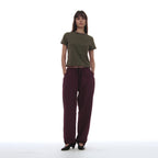 PARTIMENTO WOMEN PWC POCKET STRIPE REGULAR TEE_OLIVE