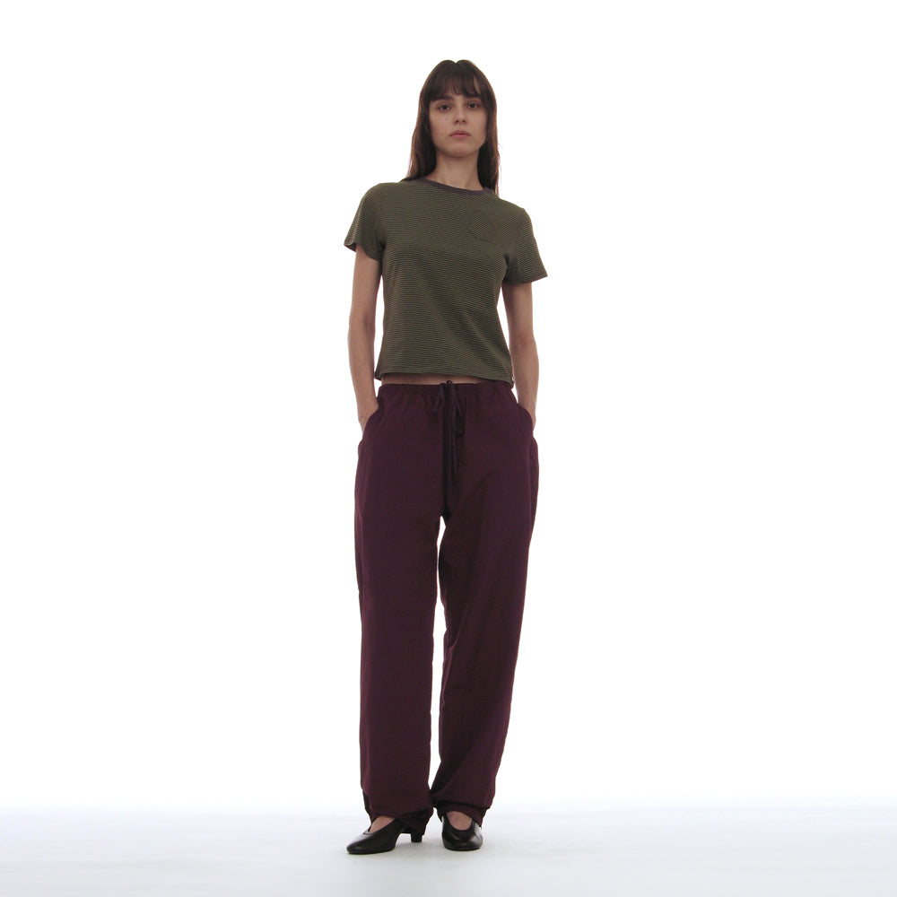 PARTIMENTO WOMEN PWC POCKET STRIPE REGULAR TEE_OLIVE
