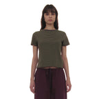 PARTIMENTO WOMEN PWC POCKET STRIPE REGULAR TEE_OLIVE