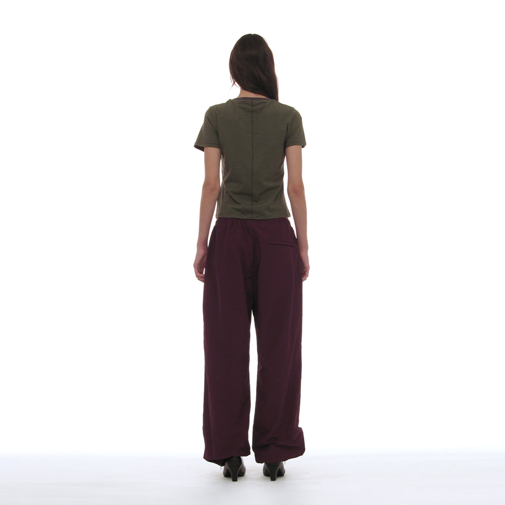 PARTIMENTO WOMEN PWC POCKET STRIPE REGULAR TEE_OLIVE