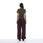 PARTIMENTO WOMEN PWC POCKET STRIPE REGULAR TEE_OLIVE