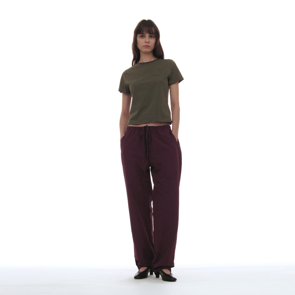 PARTIMENTO WOMEN PWC POCKET STRIPE REGULAR TEE_OLIVE