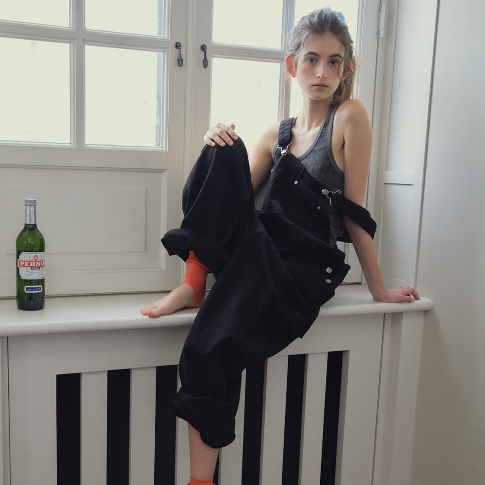 CITTA CITTA Laid-Back Oversized Overalls (Black)