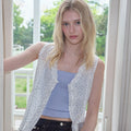 FRIVER07 Flower frill sleeveless blouse [FRSP08BL01]_Ivory