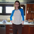 AUBOUR raw raglan t-shirt (blue)