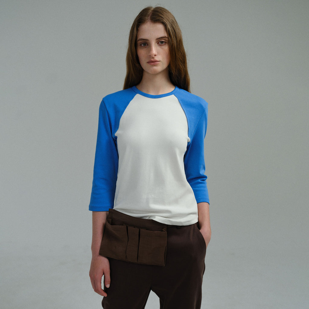 AUBOUR raw raglan t-shirt (blue)