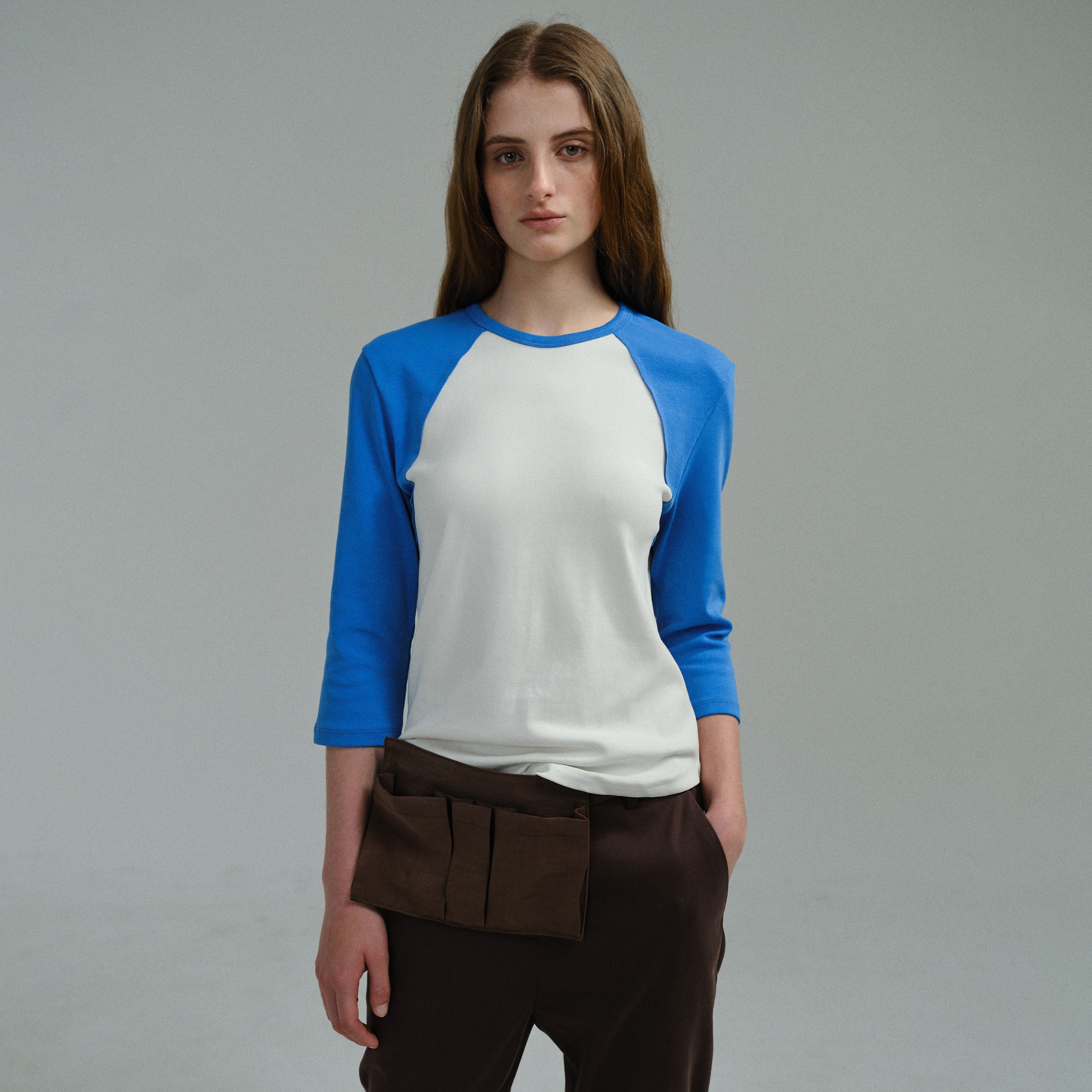 AUBOUR raw raglan t-shirt (blue)