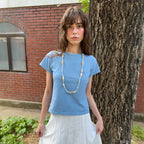 DIAGONAL DAMAGED WASH TEE (blue)
