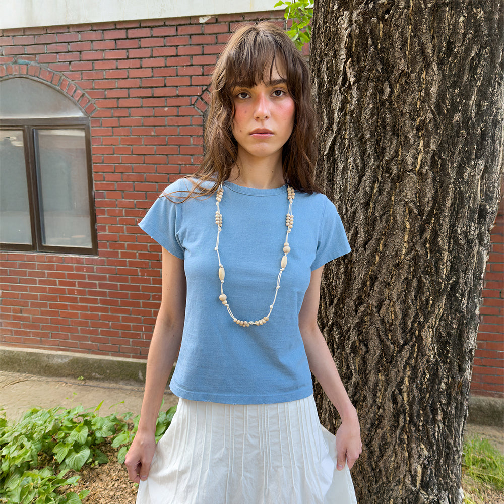 DIAGONAL DAMAGED WASH TEE (blue)