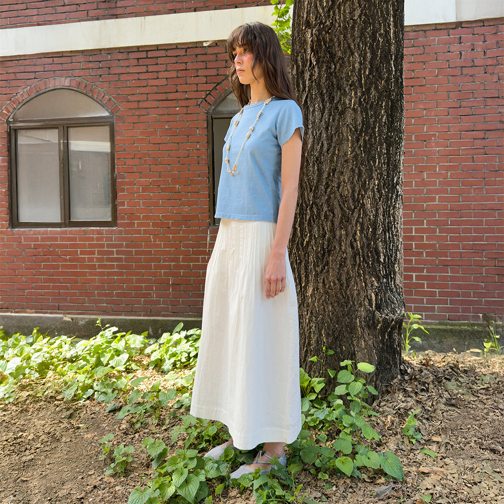 DIAGONAL DAMAGED WASH TEE (blue)