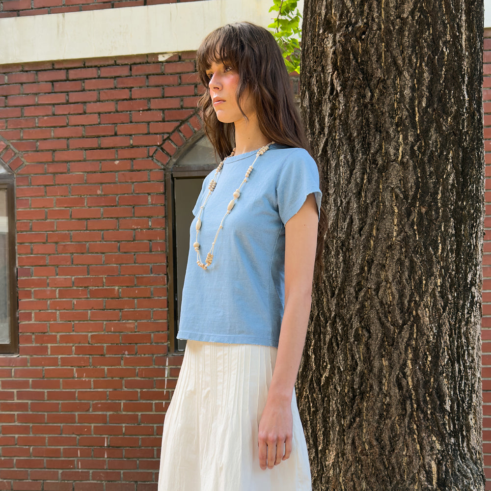 DIAGONAL DAMAGED WASH TEE (blue)