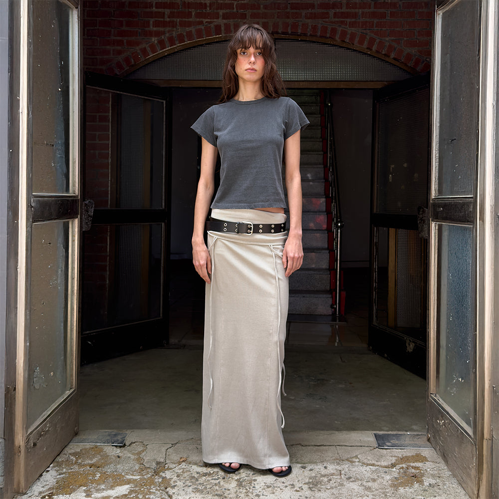 DIAGONAL DAMAGED WASH TEE (charcoal)