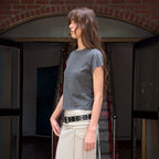 DIAGONAL DAMAGED WASH TEE (charcoal)