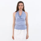 MUARMUS Draped Halterneck Sleeveless [Blue]