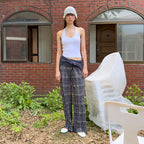 DIAGONAL [2nd] HOLE HALTER NECK TOP (white)