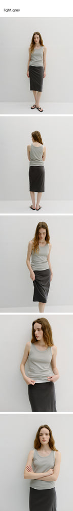 BLANK03 layered cotton sleeveless t-shirt (5colors)