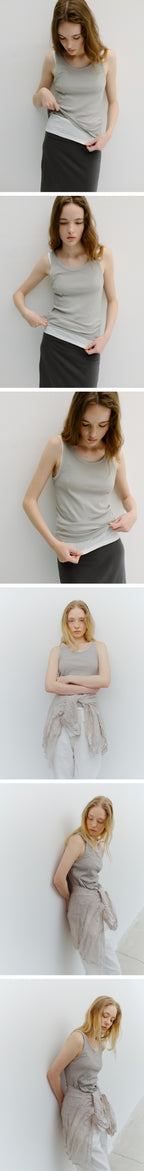 BLANK03 layered cotton sleeveless t-shirt (5colors)