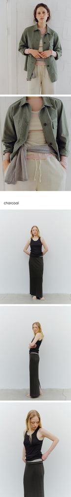 BLANK03 layered cotton sleeveless t-shirt (5colors)