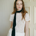 BLANK03 two-way scoop neck lace t-shirt (2colors)