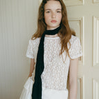 BLANK03 two-way scoop neck lace t-shirt (2colors)
