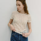BLANK03 two-way scoop neck lace t-shirt (2colors)