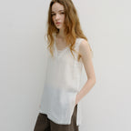 BLANK03 lace sleeveless long top (ivory)