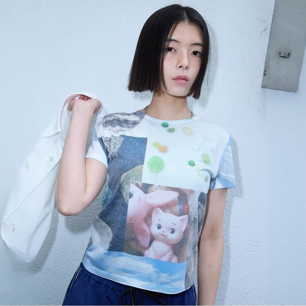 SAND SOUND (WOMEN) Photo tee light blue_MS6542A90Q