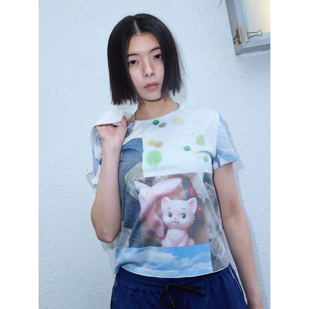 SAND SOUND (WOMEN) Photo tee light blue_MS6542A90Q