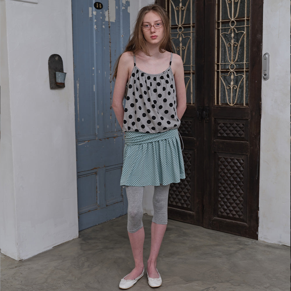 FUN FROM FUN [6th Reorder] Polka Top (Grey)