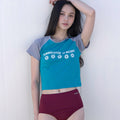 MICHIKO LONDON KOSHINO Sun Crop Raglan Tee Teal blue