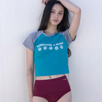 MICHIKO LONDON KOSHINO Sun Crop Raglan Tee Teal blue