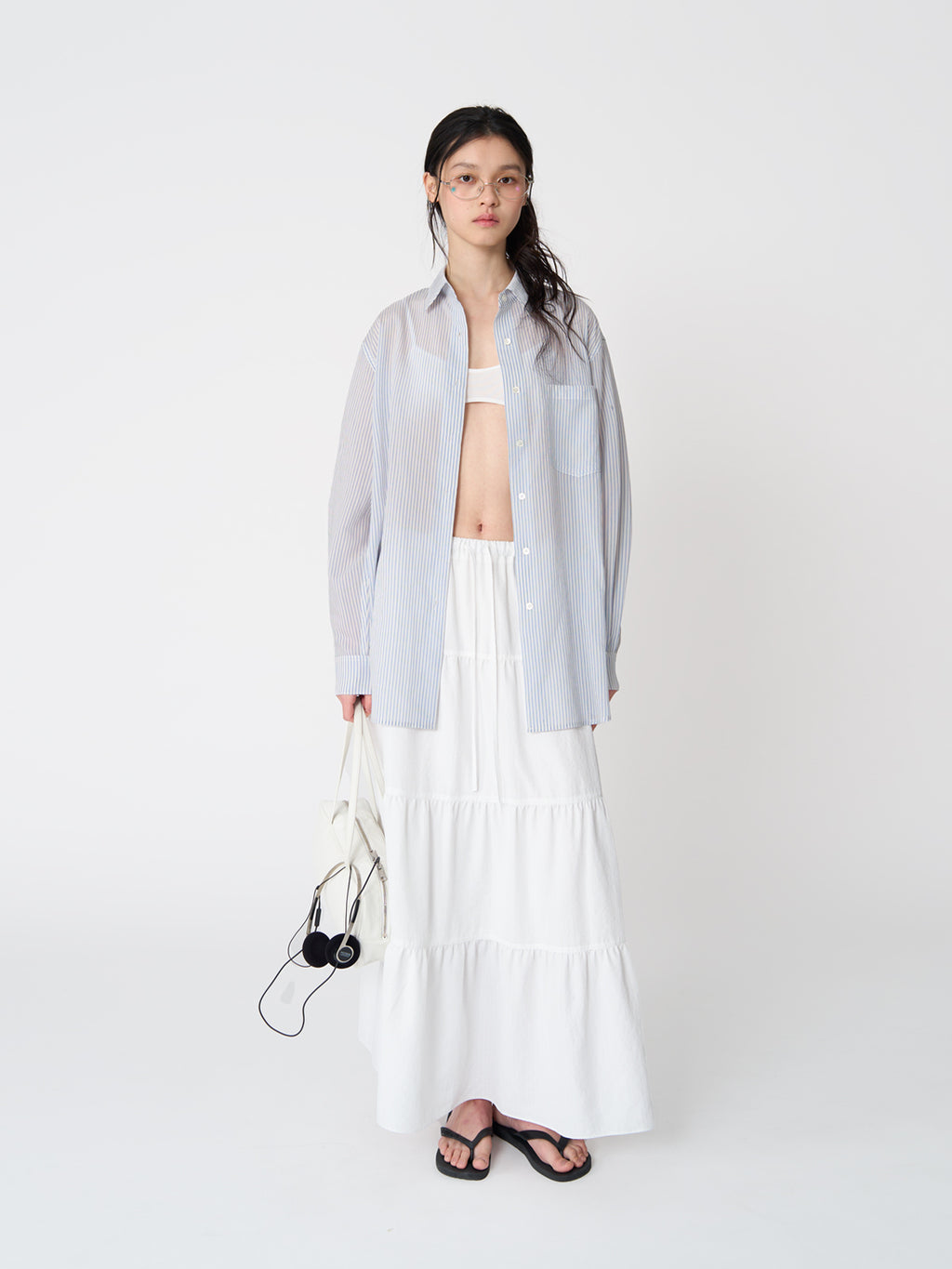 Tekto Moss summer stirpe shirt_Light blue