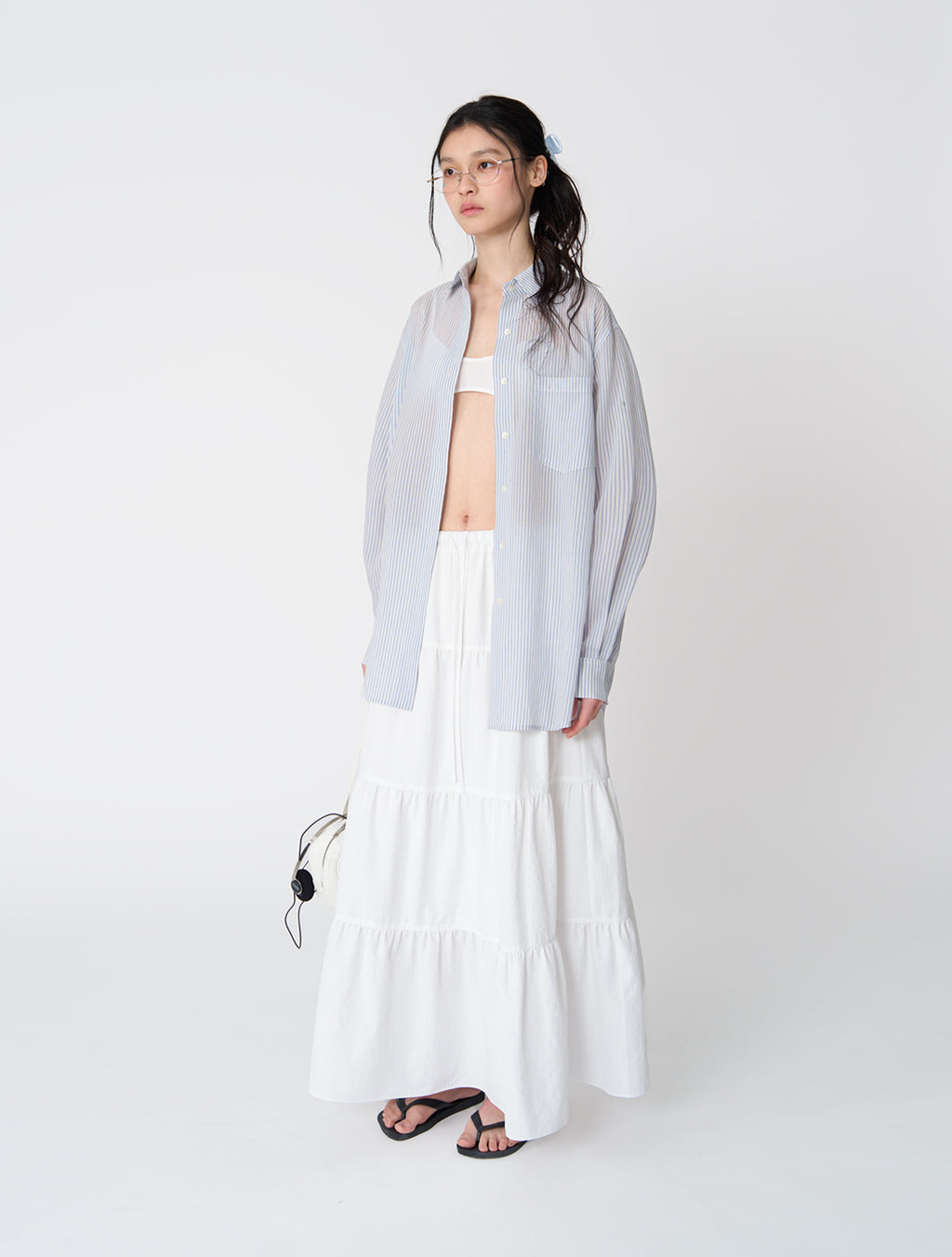 Tekto Moss summer stirpe shirt_Light blue