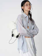 Tekto Moss summer stirpe shirt_Light blue