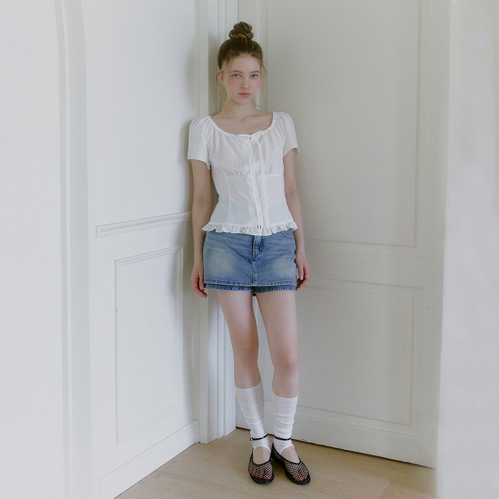 MICANE Mellow frill blouse