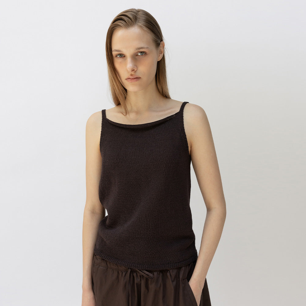 RRACE Hanji Sleeveless Top_Brown