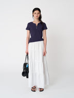 Tekto Kate waffle henley t-shirt_Navy