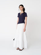 Tekto Kate waffle henley t-shirt_Navy