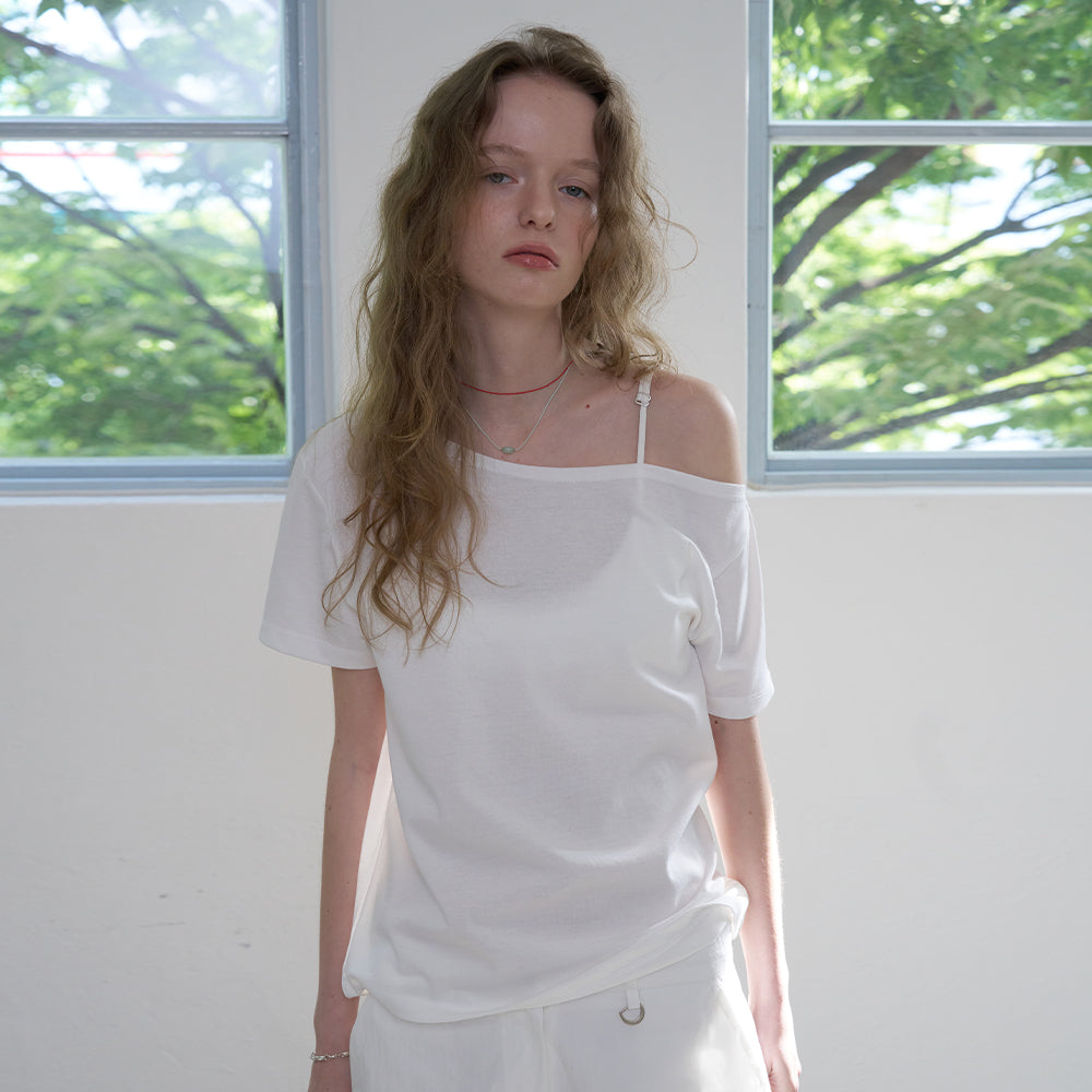 MORCEAU par MORCEAU [RE-ORDER] Raw Cut Basic T-shirt_WHITE