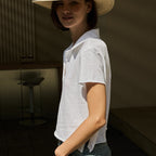 SHINE ON YOU Cotton Jersey Collared T-Shirt _ Pure White