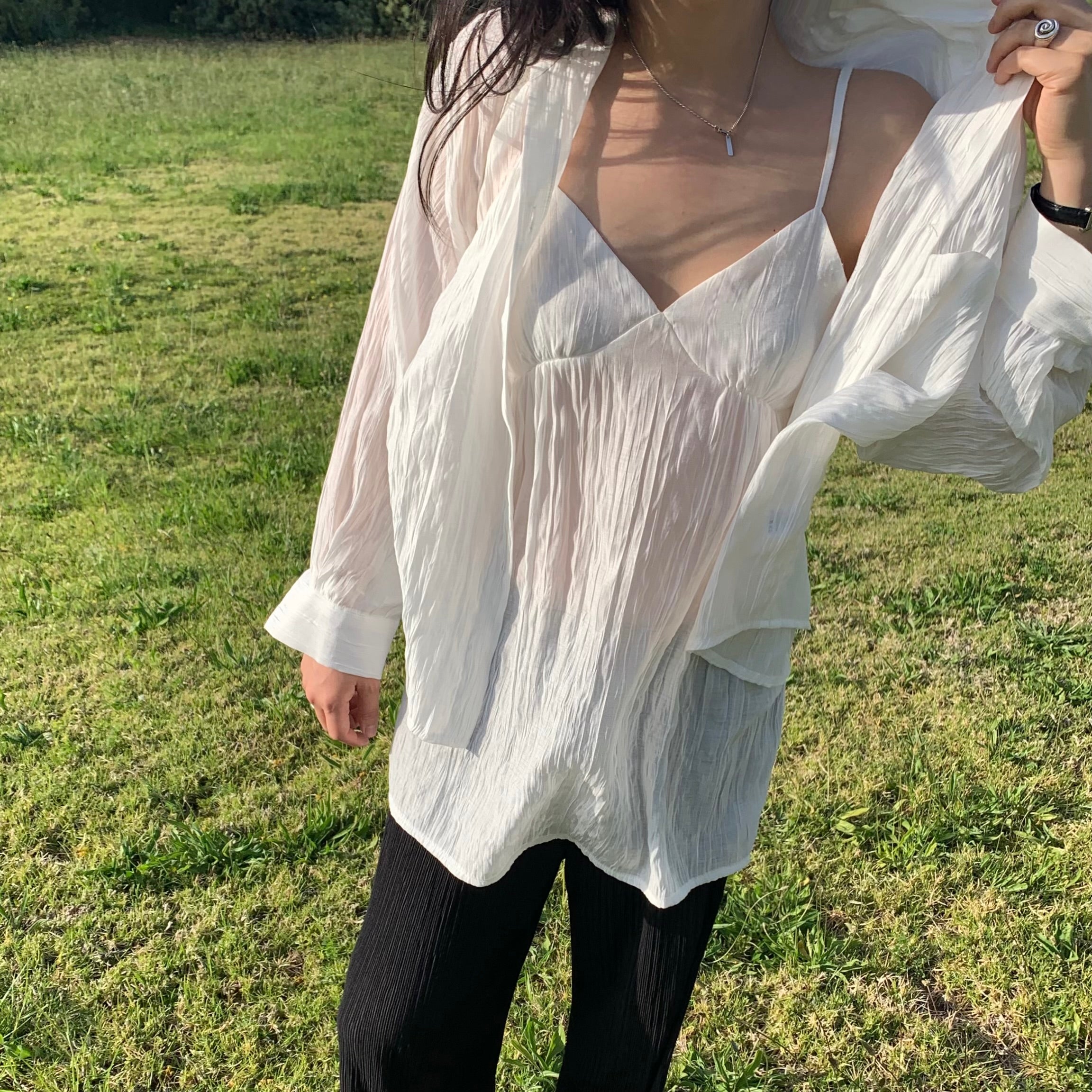 GARDER [4th]Lou Shirt Set (White)